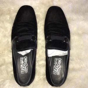 Salvatore Feragamo Black suede Dress shoes